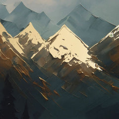 Modern vászonkép motívummal: hegyek, hó, fák, égbolt, nyugodt hangulat, természet és magány | Fali poszter s EXTRA efektom - Mountain Majesty – termék, nézet 2