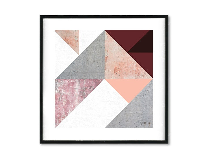 Modern vászonkép motívummal: Geometric Spirit, természet fehér-rózsaszín árnyalatokban, nyugodt hangulat, alkalmas a nappali számára | Fali poszter Geometric Spirit – fő