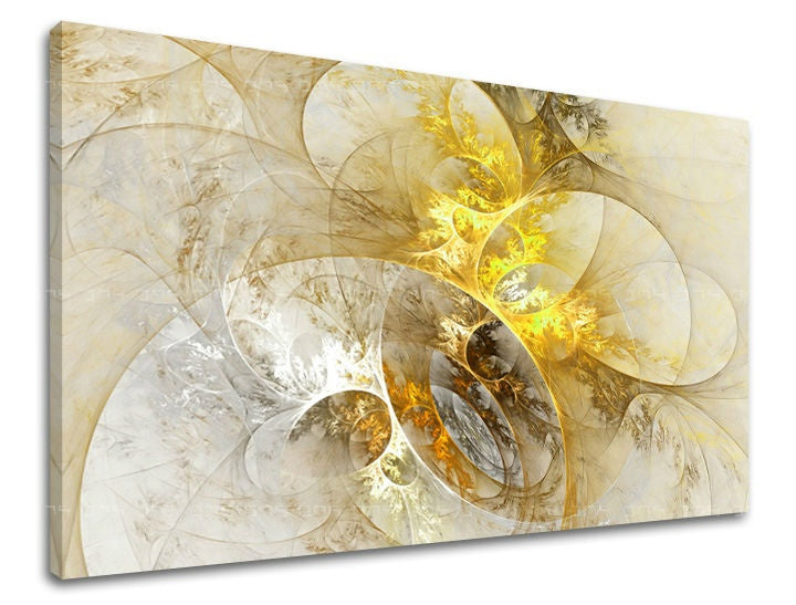 Geometrikus vászonkép motívummal: virágok, térkép, természet krém-szürke árnyalatokban, éteri hangulat, természet és növekedés és fejlődés, alkalmas a dolgozószoba számára – fő