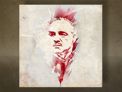 Modern vászonkép motívummal: Godfather Marlon Brando - AQUArt fehér-bézs árnyalatokban, intenzív hangulat, filmvilág és erő és hatalom – fő