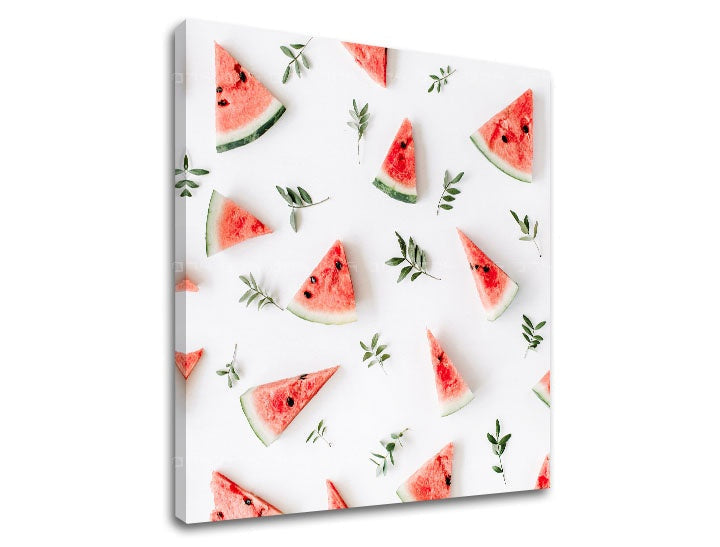 Skandináv stílusú kép motívummal: MELÓN, gyümölcs, természet fehér-zöld árnyalatokban | Fali kép MELÓN_087-12, természet – előnézet