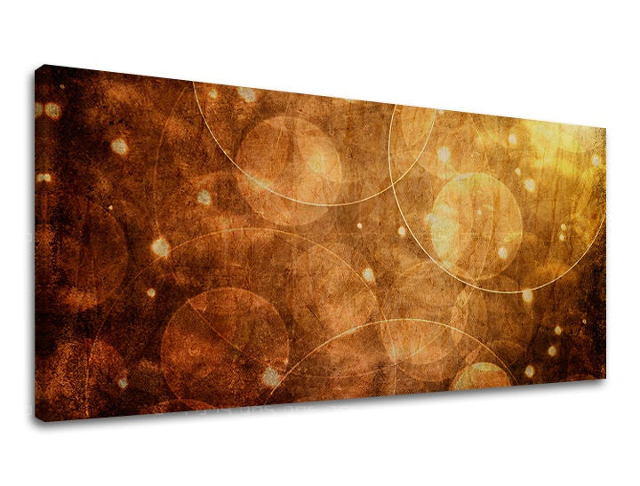 Pop art vászonkép motívummal: PANORÁMA ABSZTRAKT, textúra narancs-piros árnyalatokban, meleg hangulat, alkalmas a iroda számára | Fali kép PANORÁMA ABSZTRAKT – fő