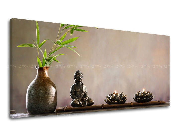 Ipari vászonkép motívummal: PANORÁMA FENG SHUI, feng shui, táj, természet szürke árnyalatokban, nyugodt hangulat, belső béke és természet – fő