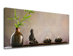 Ipari vászonkép motívummal: PANORÁMA FENG SHUI, feng shui, táj, természet szürke árnyalatokban, nyugodt hangulat, belső béke és természet – fő