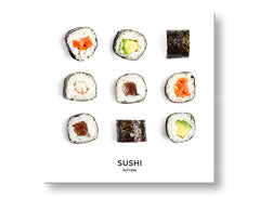 Ipari vászonkép motívummal: SUSHI, természet fehér-fekete árnyalatokban, alkalmas a konyha számára | Fali kép SUSHI_067-12 – fő