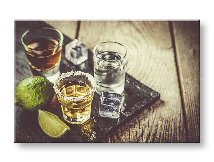 Vintage vászonkép motívummal: TEQUILA, térkép zöld árnyalatokban, ünneplés, alkalmas a konyha számára | Fali kép TEQUILA_075-11 – fő