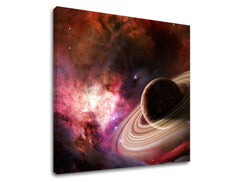 Ipari vászonkép motívummal: csillagok, galaxis, táj, természet kék-ezüst árnyalatokban, éteri hangulat, alkalmas a iroda számára – fő