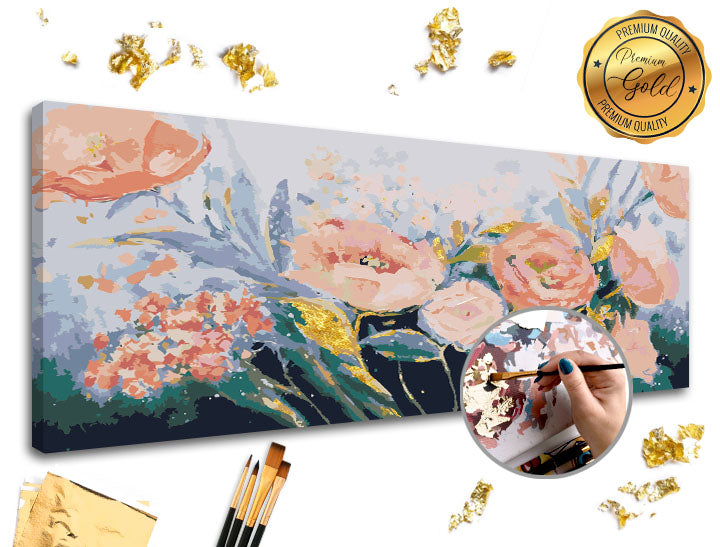 Festés számok szerint PREMIUM GOLD – Rózsakert