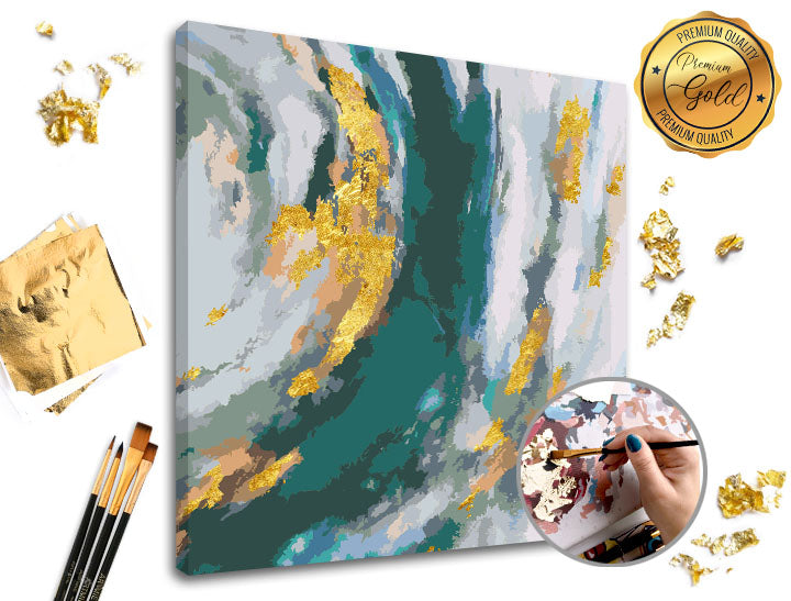 Festés számok szerint PREMIUM GOLD – Türkiz fantázia