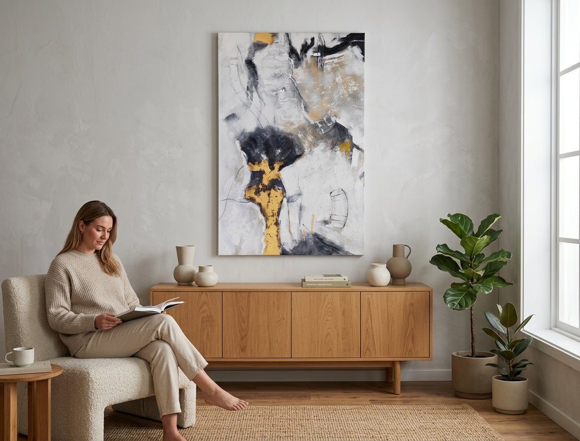 Kézzel festett falikép ABSZTRAKT 80x120 cm – 3D perspektíva vászon fa kereten | 100% eredeti | akril vásznon ARTMIE | Papilora.sk