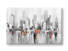 Kézzel festett falikép EMBEREK 120x80 cm – 3D perspektíva vászon fa kereten | 100% eredeti | akril vászonon ARTMIE | Papilora.sk