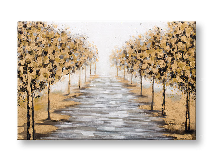 Kézzel festett falikép FÁK 90x60 cm – 3D perspektíva vászon fa kereten | 100% eredeti | akril vászonra ARTMIE | Papilora.sk