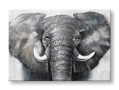 Kézzel festett falikép ELEFÁNT 100x70 cm – 3D perspektíva vászonon fa kereten | 100% eredeti | akril vászonon ARTMIE | Papilora.sk