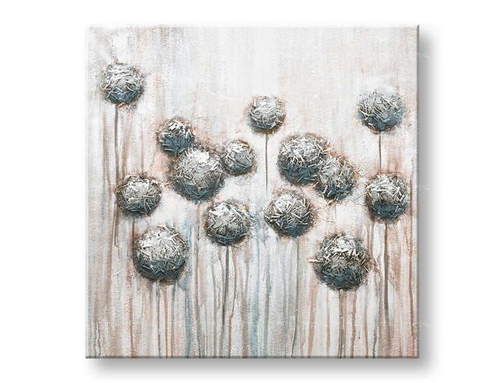 Kézzel festett kép falra VIRÁGOK 70x70 cm – 3D perspektíva vászonról fa kereten | 100% eredeti | akril vásznon ARTMIE | Papilora.sk