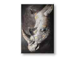 Kézzel festett falikép ORRSZARVÚ 80x120 cm – 3D perspektívás vászon fa kereten | 100% eredeti | akril vásznon ARTMIE | Papilora.sk