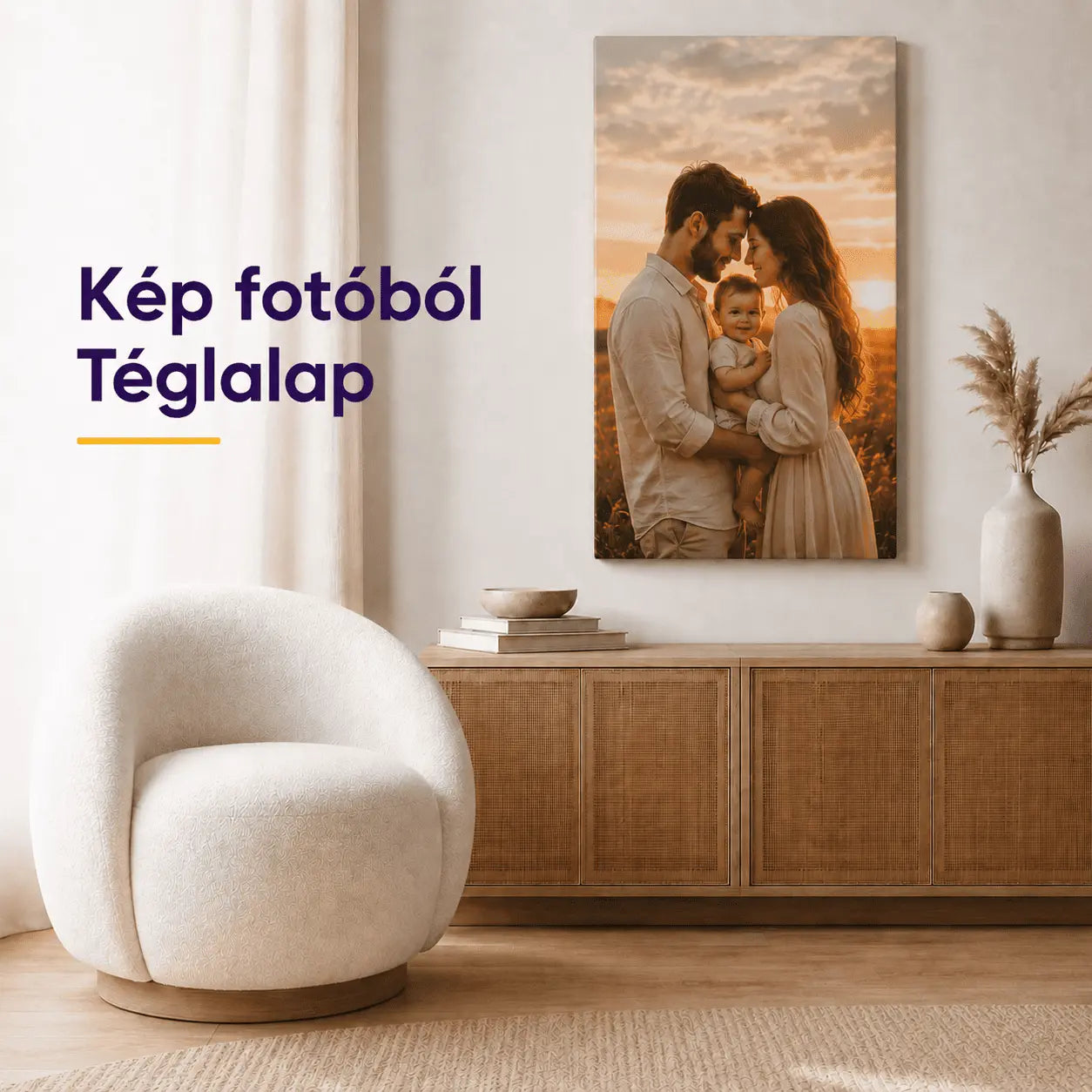Fényképből vászonkép – téglalap, személyre szabott fotó a nappaliba falra