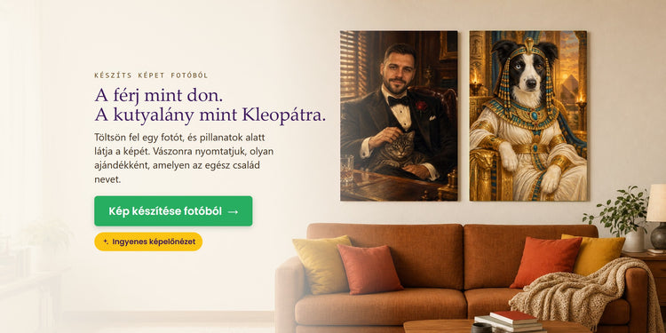 Készíts képet fotóból – A férj mint don. A kutyalány mint Kleopátra. – Papilora
