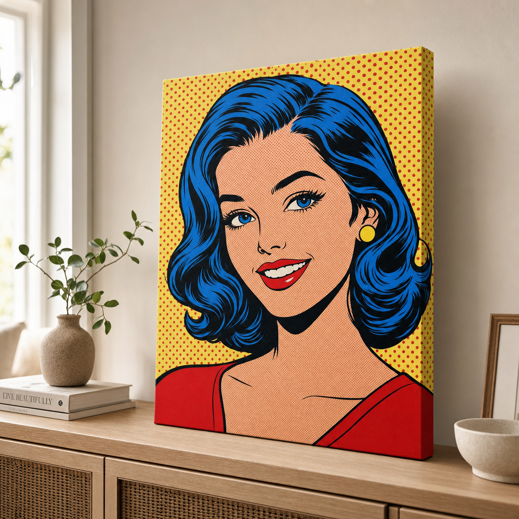 Pop-art vászonkép oldalról – 2 cm-es fa vakkeret, nyomat az élen, külső keret nélkül, Papilora