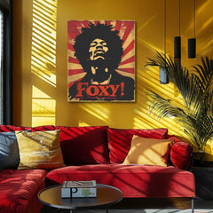Modern vászonkép motívummal: portré fekete-piros árnyalatokban, energikus hangulat | Jimi Hendrix vászonkép - Legenda zvuku – termék