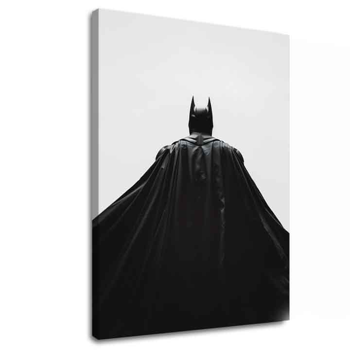 Modern vászonkép motívummal: Batman: Strážca noci fekete-fehér árnyalatokban, drámai hangulat, magány és erő és hatalom | Kép Batman: Strážca noci – fő