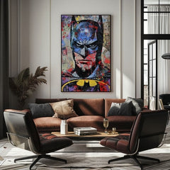 Modern vászonkép motívummal: Batman: Temný strážca fekete-kék árnyalatokban, intenzív hangulat | Kép Batman: Temný strážca – termék, nézet 3
