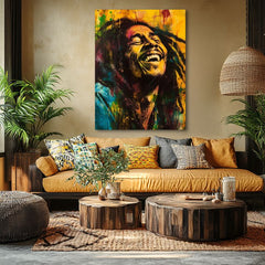 Kézzel befejezett kép Bob Marley Jamajská hviezda - részlet festmények 2