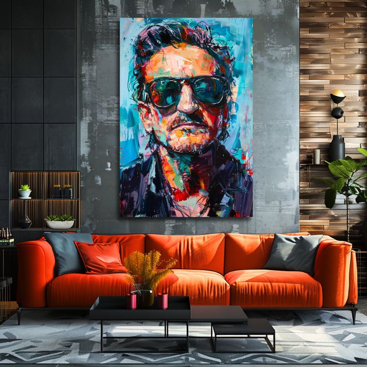 Modern vászonkép motívummal: Bono - Melódia svetla, zakó kék árnyalatokban | Kép Bono - Melódia svetla, fali dekoráció – termék, nézet 2