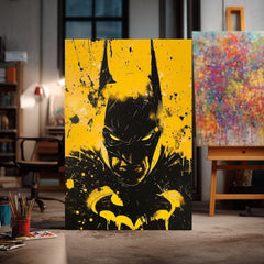 Modern vászonkép motívummal: Dark Knight na vásznon, maszk fekete-fehér árnyalatokban, intenzív hangulat | Kép Dark Knight na vásznon – termék