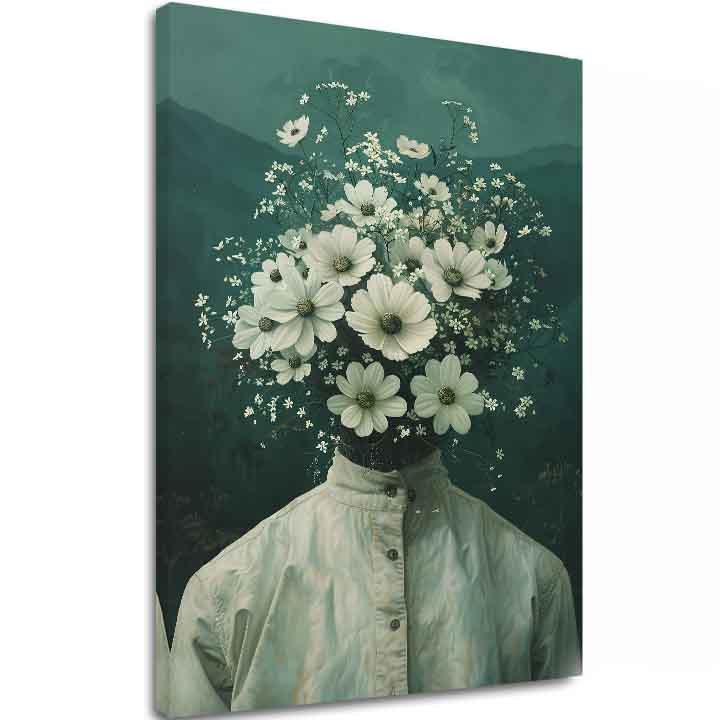 Modern vászonkép motívummal: Flower Head, virágok krém árnyalatokban, éteri hangulat, növekedés és fejlődés | Kép Flower Head – fő