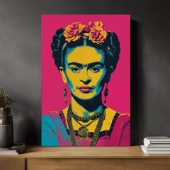 Modern vászonkép motívummal: Frida Pop, rózsák sárga-fekete árnyalatokban, merész hangulat, dicsőség | Kép Frida Pop – termék