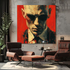 Modern vászonkép motívummal: Hitman - Zmysel pre részlet piros-fekete árnyalatokban, intenzív hangulat, titok | Kép Hitman - Zmysel pre részlet – termék, nézet 2