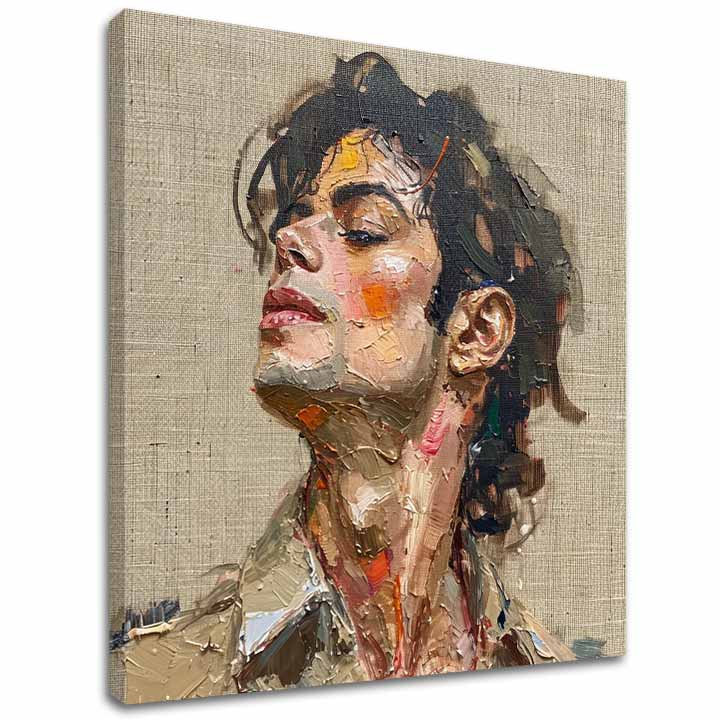 Modern vászonkép motívummal: Michael Jackson - Melódia vášne bézs-barna árnyalatokban, dicsőség és nosztalgia | Kép Michael Jackson - Melódia vášne – fő