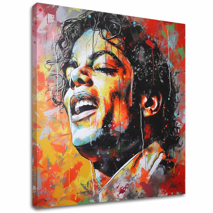 Modern vászonkép motívummal: Michael Jackson - Hlas generácií piros-arany árnyalatokban, energikus hangulat | Kép Michael Jackson - Hlas generácií – fő