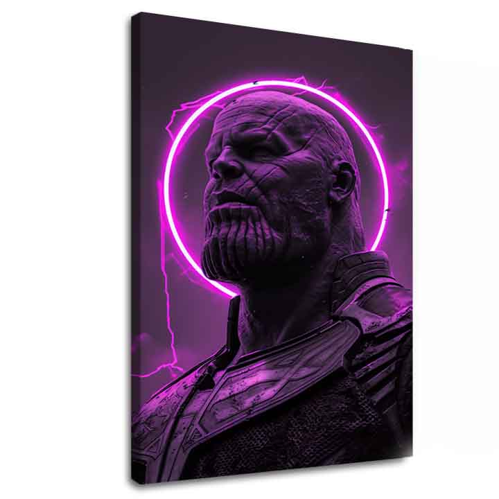Modern vászonkép motívummal: Thanos: Pán osudu lila-fekete árnyalatokban, erő és hatalom | Kép Thanos: Pán osudu – fő