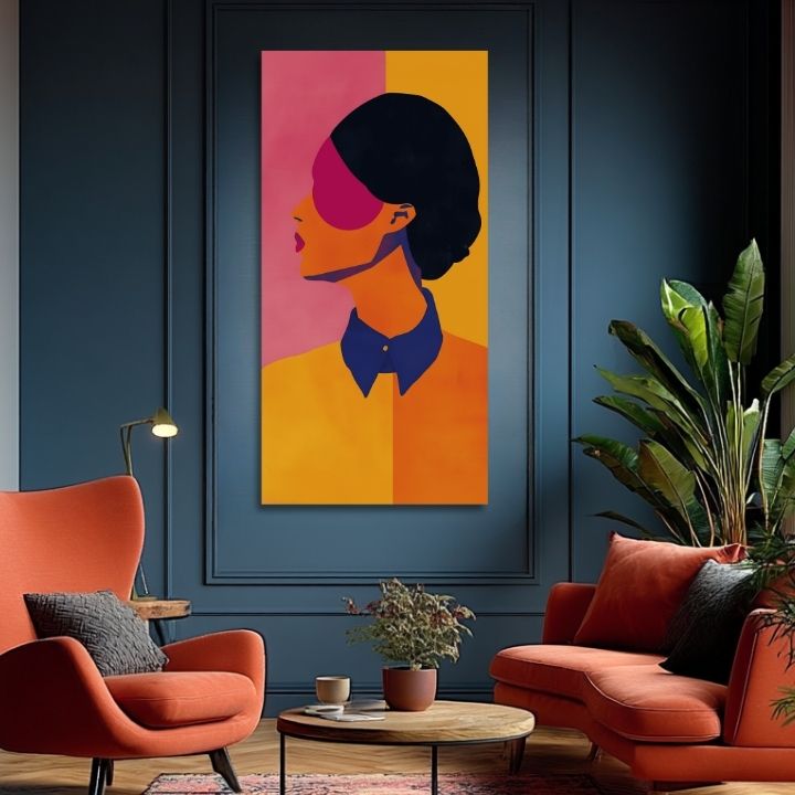 Modern vászonkép motívummal: Vibrant Silhouette sárga-rózsaszín árnyalatokban, élénk hangulat | Kép Vibrant Silhouette – termék