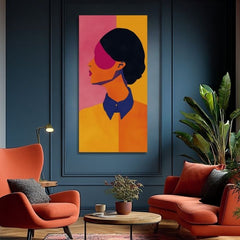 Modern vászonkép motívummal: Vibrant Silhouette sárga-rózsaszín árnyalatokban, élénk hangulat | Kép Vibrant Silhouette – termék