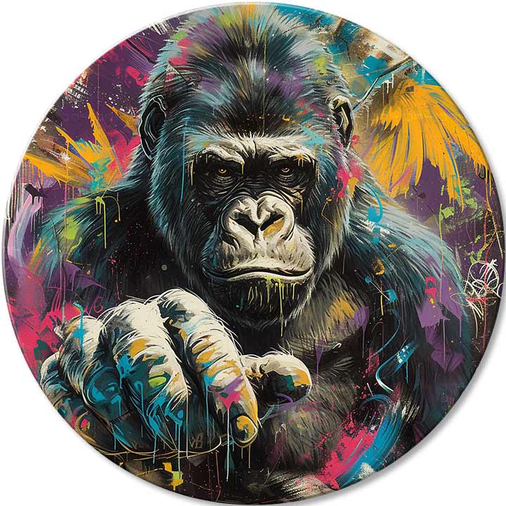Pop art vászonkép motívummal: Príbeh v očiach, táj többszínű árnyalatokban, intenzív hangulat, alkalmas a iroda számára | Kerek képek s akrylom Príbeh v očiach – fő