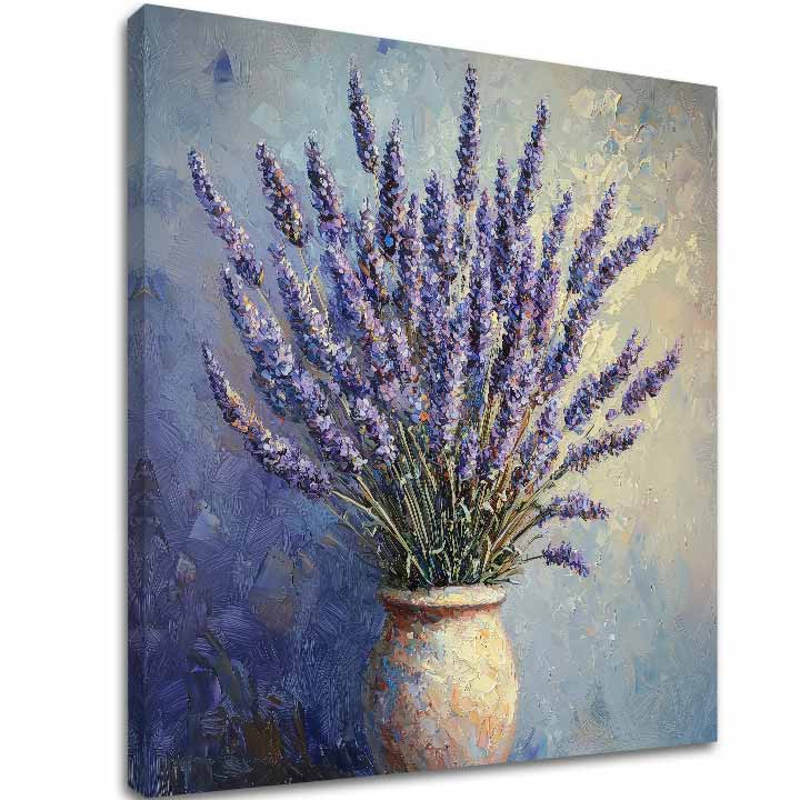 Levendula álom vászonkép – prémium 3D gallery-wrap pamutvászon, kézzel festett akril részletekkel, provence-i hangulattal.