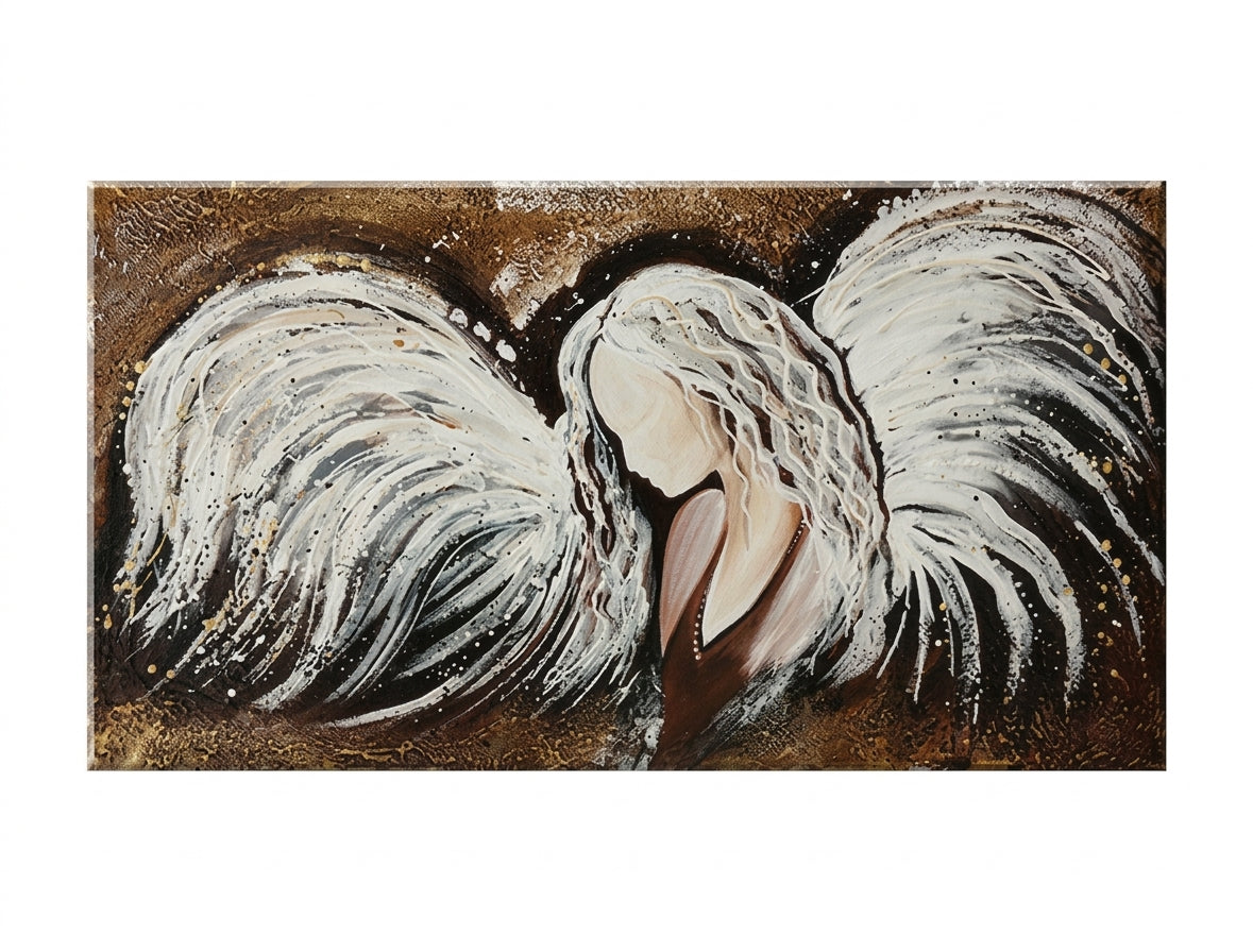 Kézzel festett falikép ANGYAL 120 x 60 cm