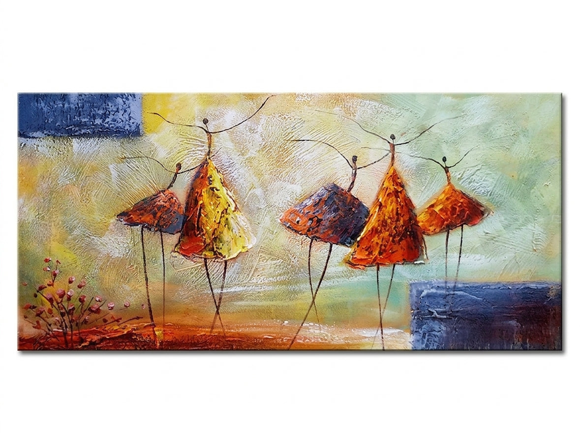 Kézzel festett falikép DANCERS 40 x 80 cm