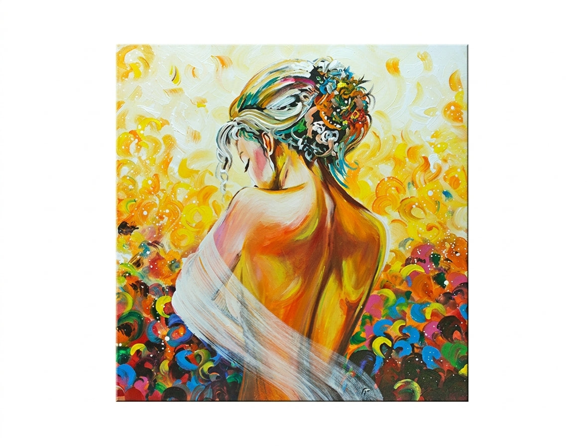 Kézzel festett kép DeLUXE - Nő 1 db 084D1 70 x 70 cm