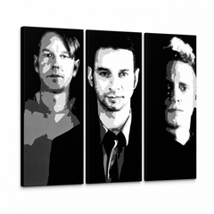 Kézzel festett POP Art festmény a Depeche Mode-ról 3 rész 000 dep – 3D látvány a kézzel festett vászonról fehér háttéren. Domináns színek: fekete, fehér, szürke.