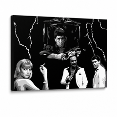 Kézzel festett POP Art festmény AL PACINO 1 db al15 – 3D látvány a kézzel festett vászonról fehér háttéren. Domináns színek: fekete, fehér, szürke.