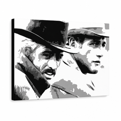 Kézzel festett POP Art festmény Butch Cassidy 1 db bc – 3D látvány a kézzel festett vászonról fehér háttéren. Domináns színek: fekete, fehér, szürke.