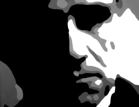 Kézzel festett vászonkép motívummal: GODFATHER fekete-fehér árnyalatokban, drámai hangulat, minimalizmus | Kézzel festett POP Art kép GODFATHER – termék, nézet 2 [YOBPPGOD2-120X80-24H]