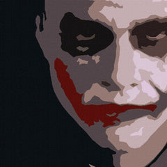 Kézzel festett vászonkép motívummal: JOKER fekete árnyalatokban, filmvilág | Kézzel festett POP Art kép JOKER – termék, nézet 2
