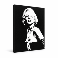 Kézzel festett POP Art festmény Marilyn MONROE 1 db mon5 – 3D látvány a kézzel festett vászonról fehér háttéren. Domináns színek: fekete, fehér, szürke.