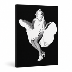 Kézzel festett POP Art festmény Marilyn Monroe 1 db mon6 – 3D látvány a kézzel festett vászonról fehér háttéren. Domináns színek: fekete, fehér, szürke.