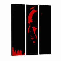 Kézzel festett POP Art festmény Marlon Brando 3 db gff – 3D látvány a kézzel festett vászonról fehér háttéren. Domináns színek: fekete, piros.
