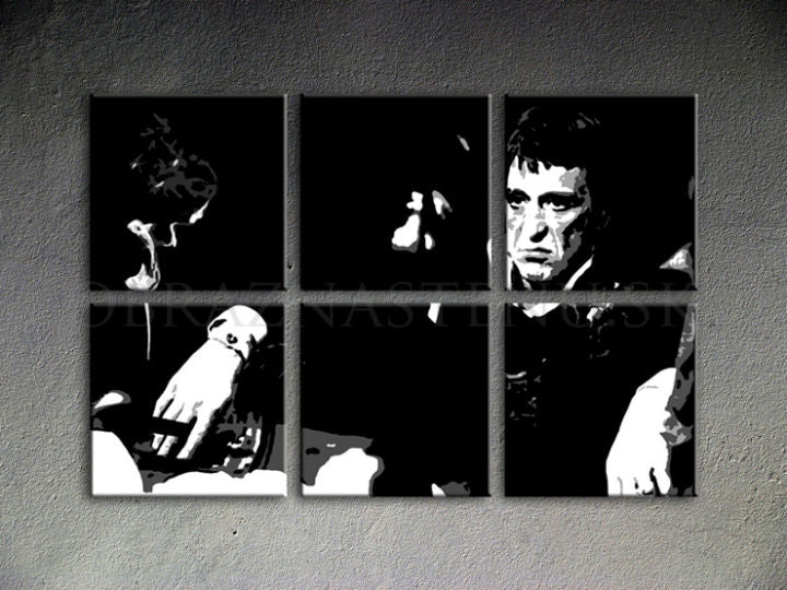Kézzel festett POP ART festmény SCARFACE-AL PACINO 150x100 cm - kép 2